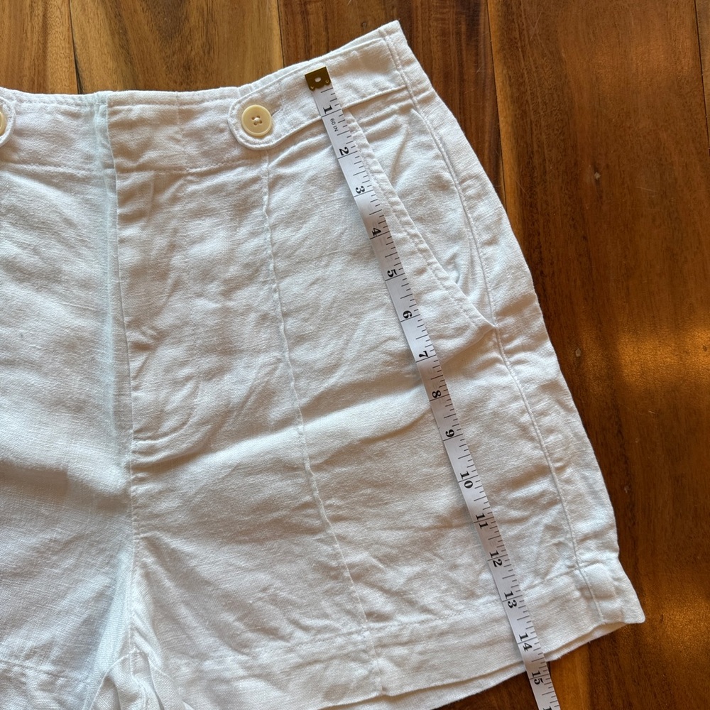 Madewell High Waist White Shorts 100 percent linen - Picture 4 of 7